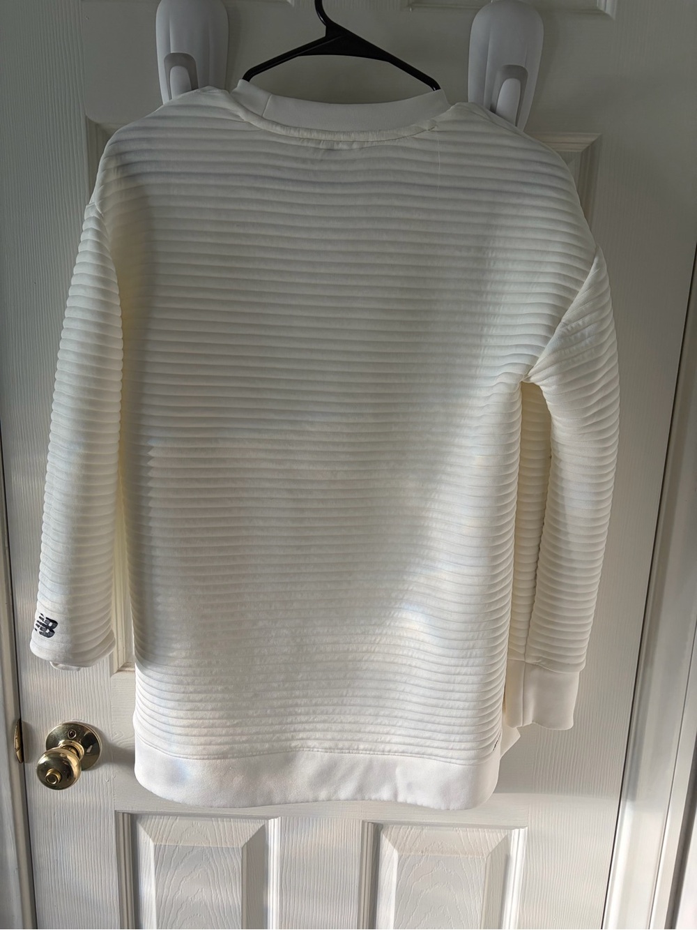 New Balance Cream Ribbed Pullover Sweater - Picture 3 of 4